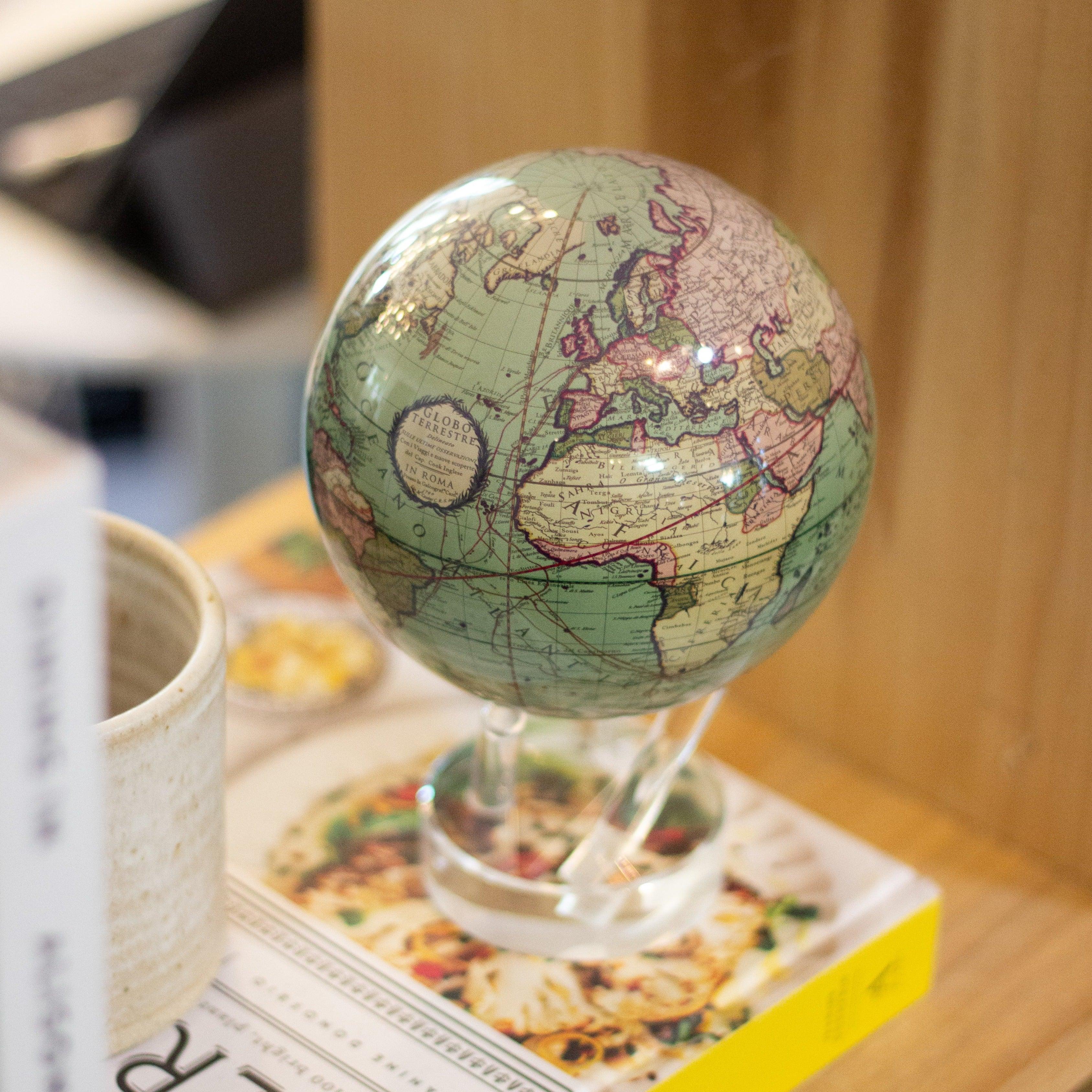 Antique Cassini Green Globe for reading corner