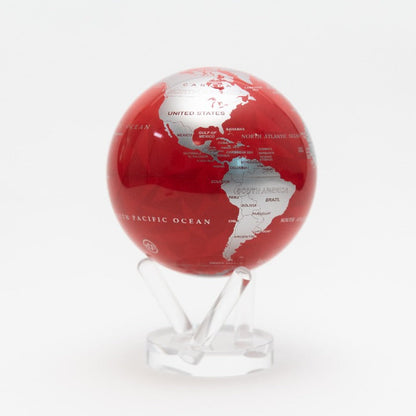 RED AND SILVER GLOBE | Hidden magnets provide movement - MOVA EU