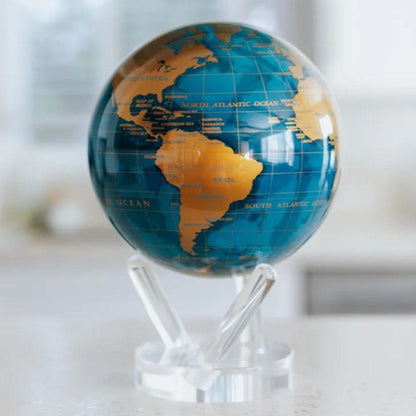 BLUE AND GOLD GLOBE | No cords or batteries - MOVA EU