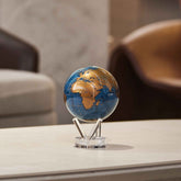 Cerulean Blue & Gold MOVA Globe accent piece for living room decor
