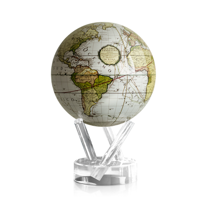 ANTIQUE TERRESTRIAL WHITE GLOBE4.5" -mova EU