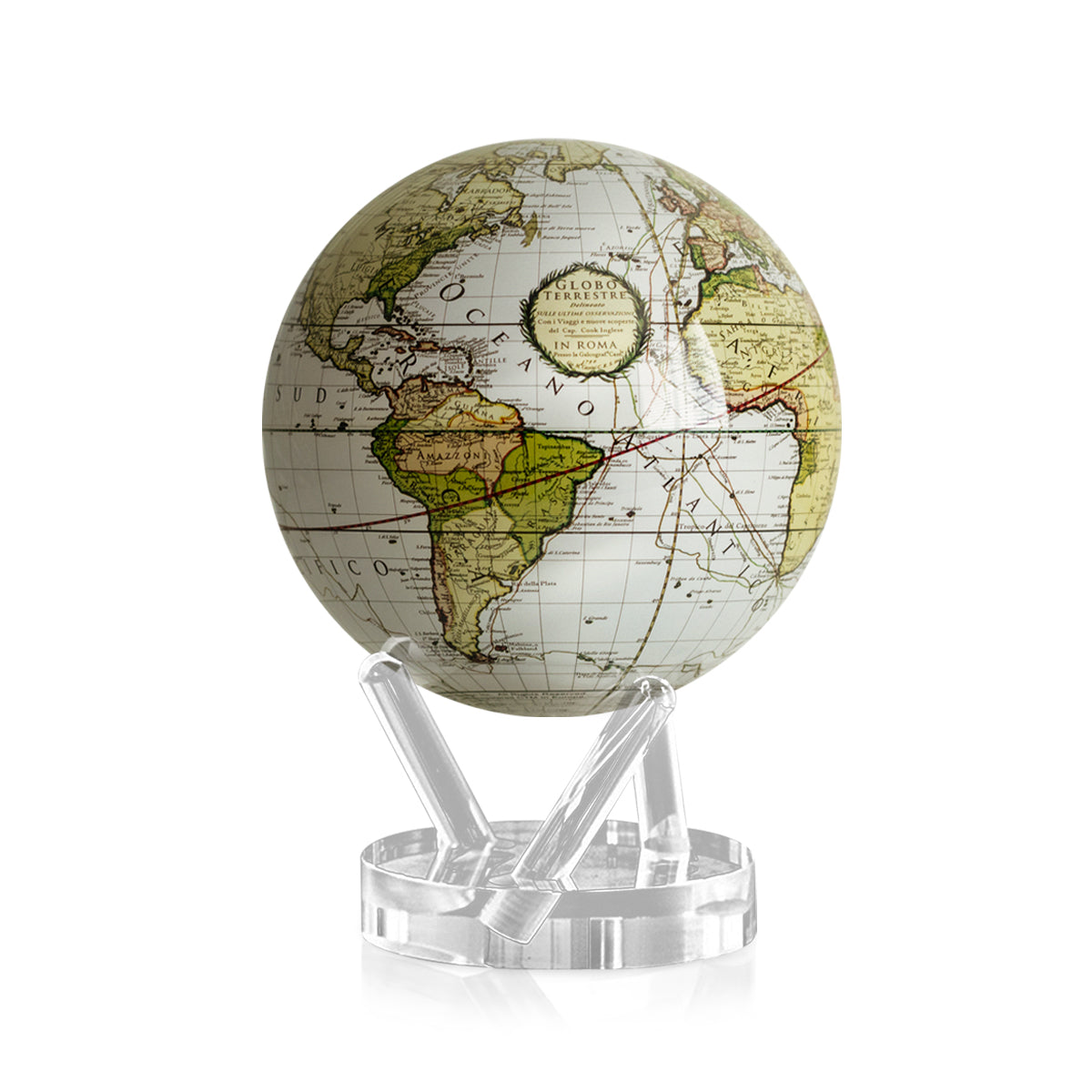 ANTIQUE TERRESTRIAL WHITE GLOBE 6" -mova EU