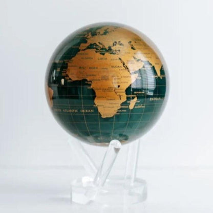 GREEN AND GOLD GLOBE | Hidden magnets provide movement - MOVA EU