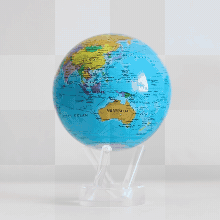 Rotating blue globe