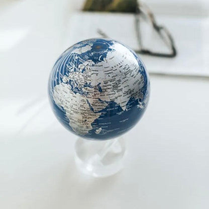 BLUE AND SILVER GLOBE | Features latitude and longitude lines - MOVA EU