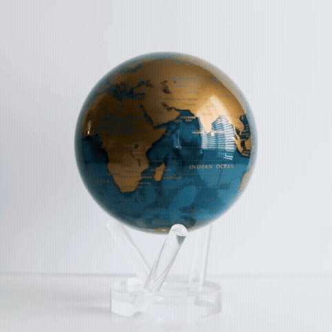 Rotating gold globe