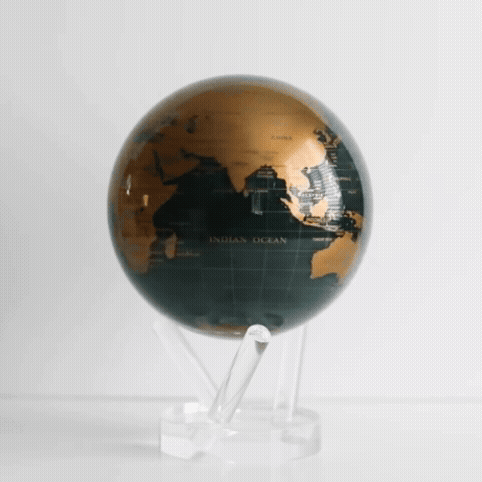 EMERALD GREEN &amp; GOLD GLOBE