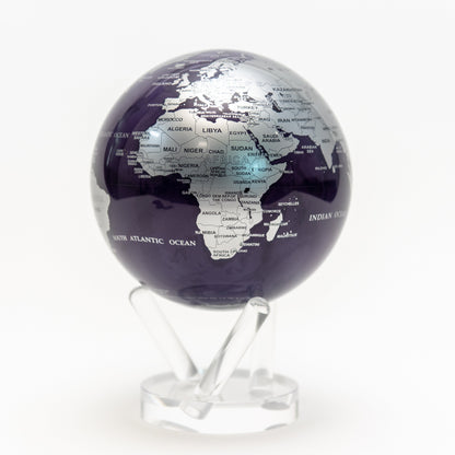 PURPLE AND SILVER GLOBE | Turns using ambient light - MOVA EU