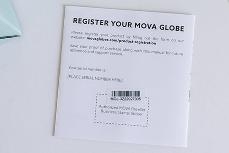 PRODUCT SERIAL NUMBER - MOVA EU