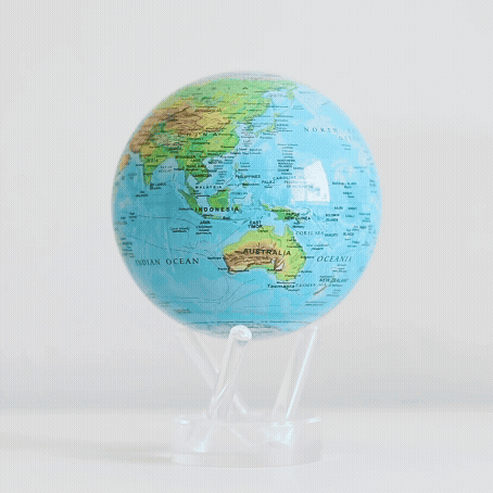 OCEAN BLUE RELIEF MAP GLOBE