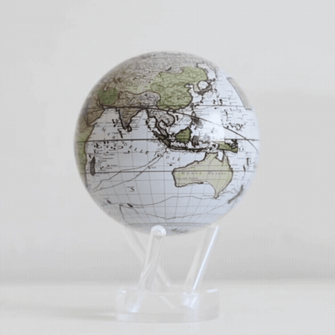 Rotating vintage globe