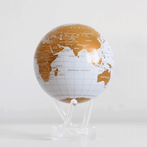Rotating green globe