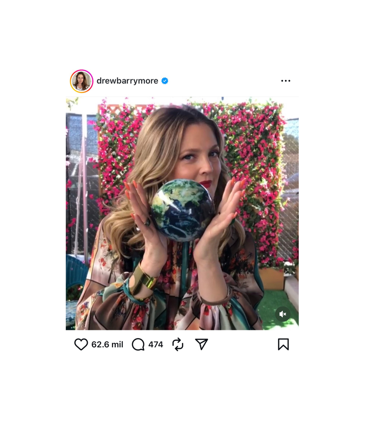 Drew Barrymore with MOVA Globes