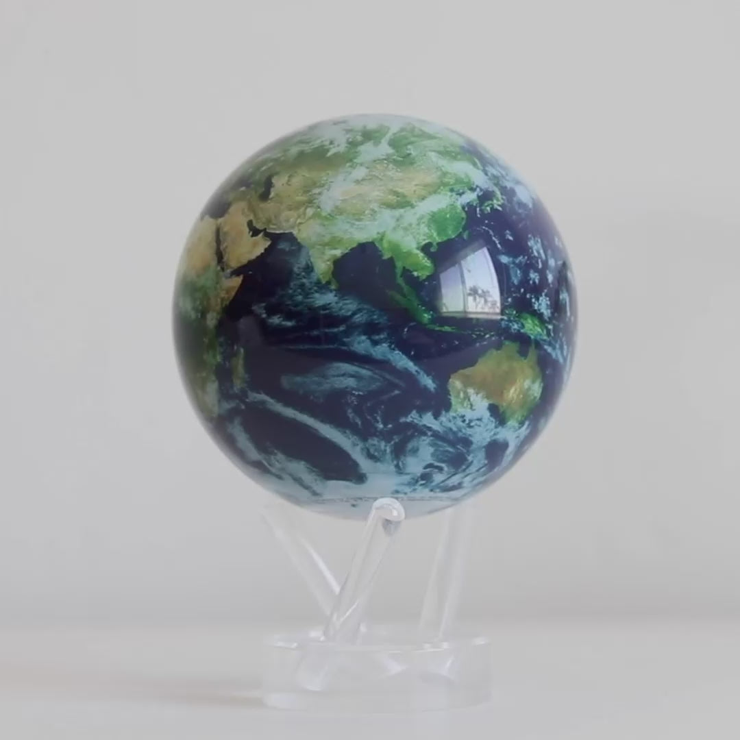 mova earth with clouds rotating globe video