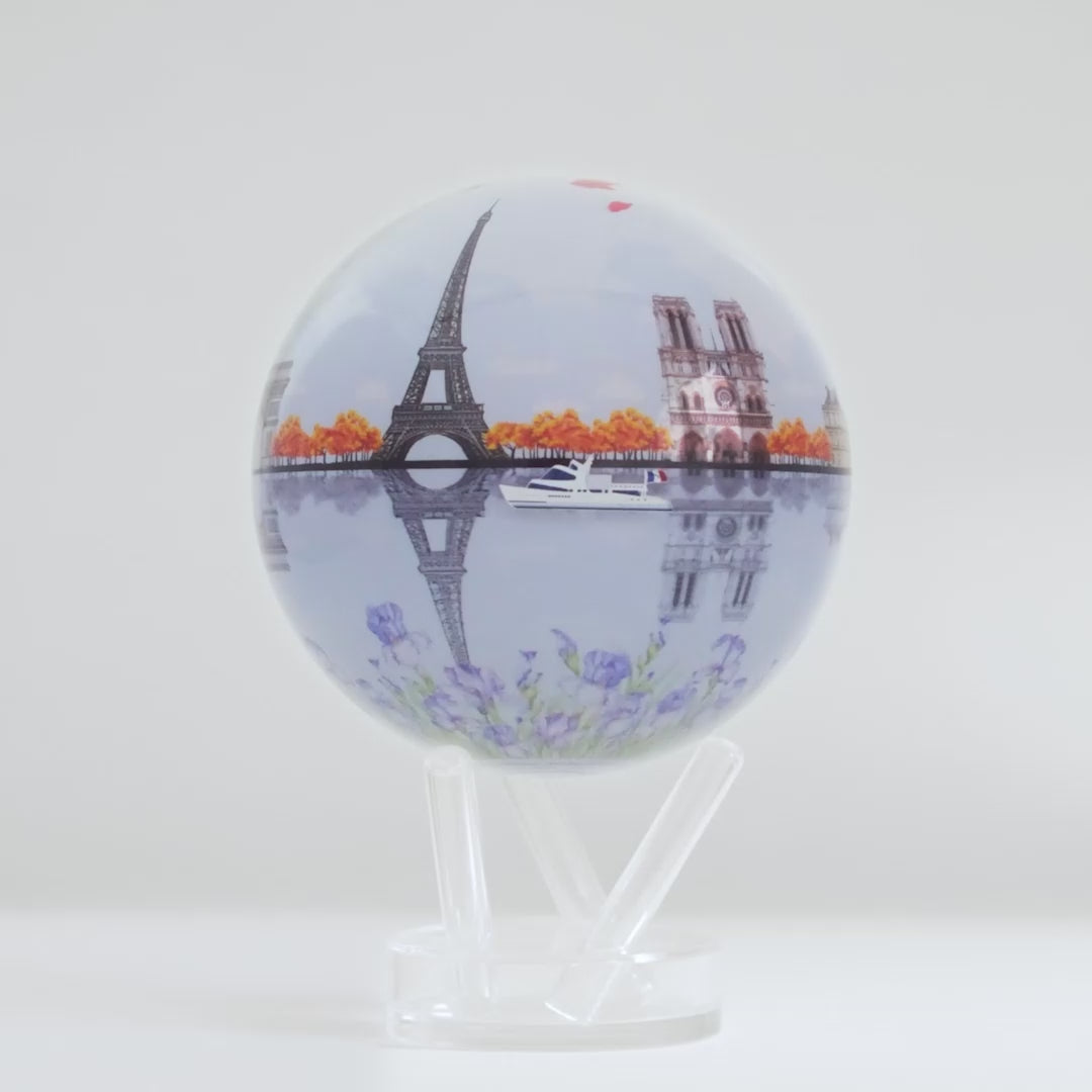 City Series Paris MOVA Globe rotating on an acrylic base video
