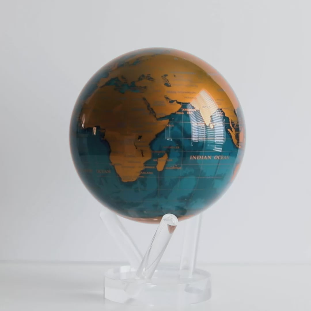 CERULEAN BLUE &amp; GOLD GLOBE