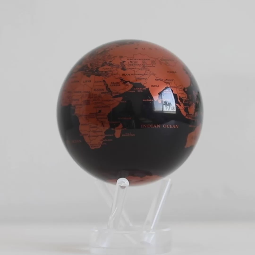 JET BLACK &amp; COPPER GLOBE