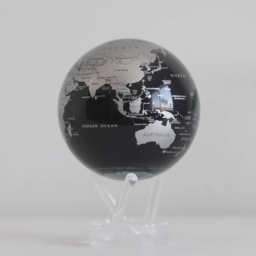 JET BLACK &amp; SILVER GLOBE