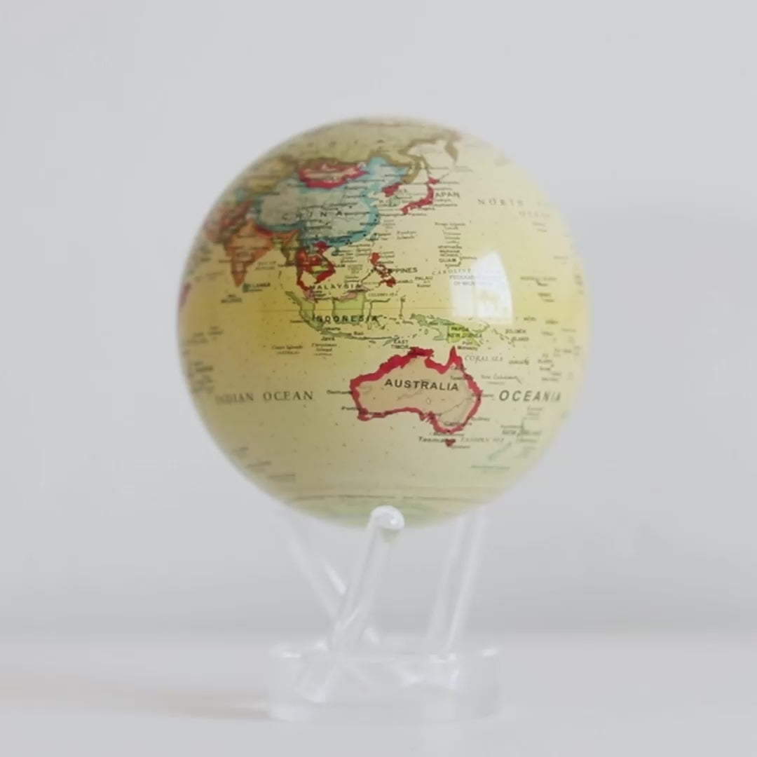 ANTIQUE YELLOW POLITICAL MAP GLOBE