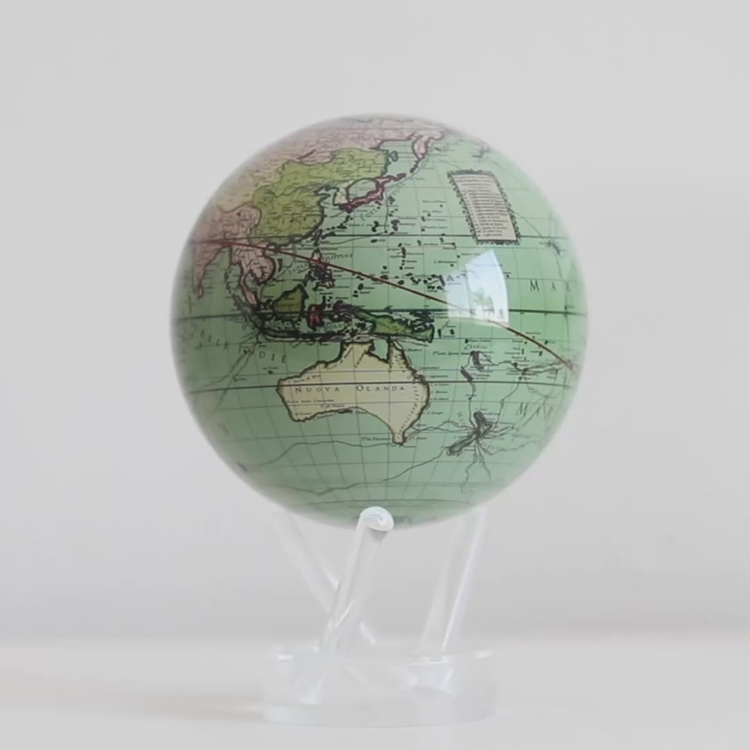 MOVA ANTIQUE CASSINI GREEN GLOBE VIDEO